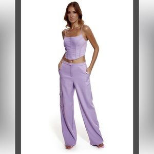 Purple Rare London from Urban Outfitters tailored cargo pant size x-small NWT